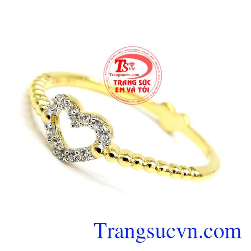 Nhẫn nữ tình yêu vàng 10K, Nhẫn nữ vàng, nhẫn vàng tây phong cách