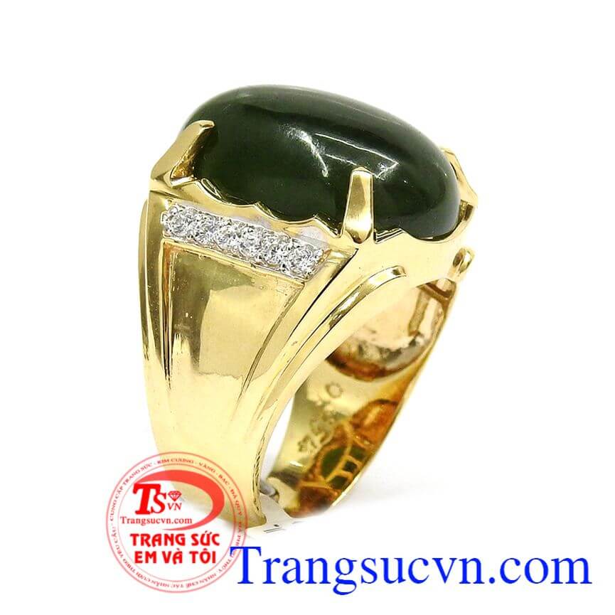 Nhẫn vàng nam cẩm thạch, Nhẫn nam đẹp, nhẫn nam nephrite