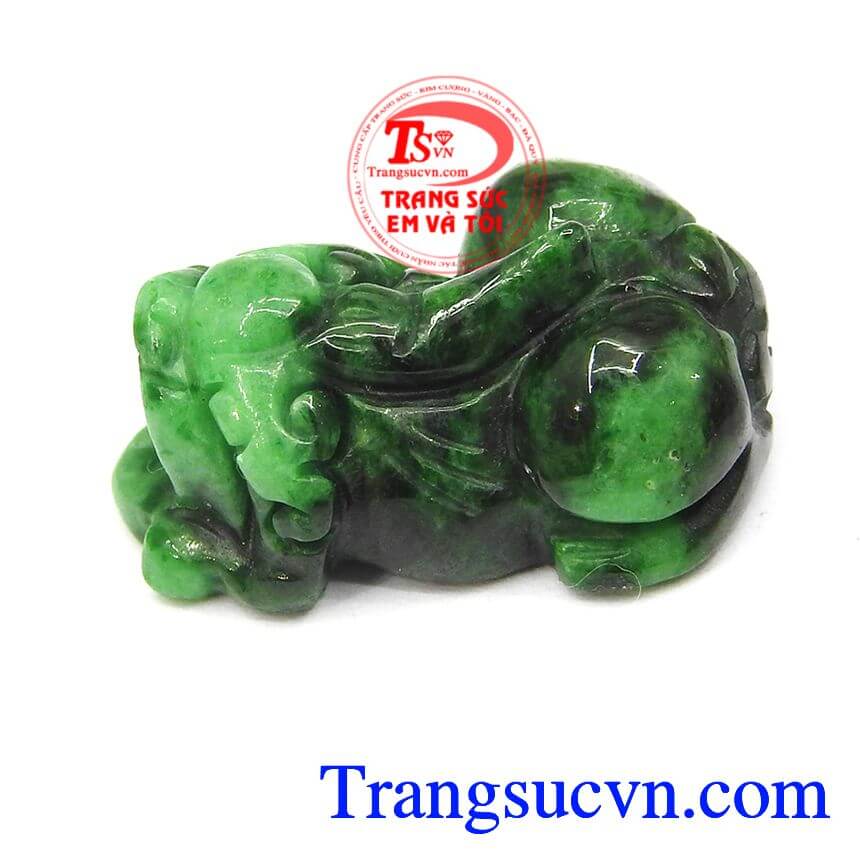 Tỳ hưu cẩm thạch xanh ngọc, tỳ hưu jadeite thiên nhiên, tỳ hưu may mắn.