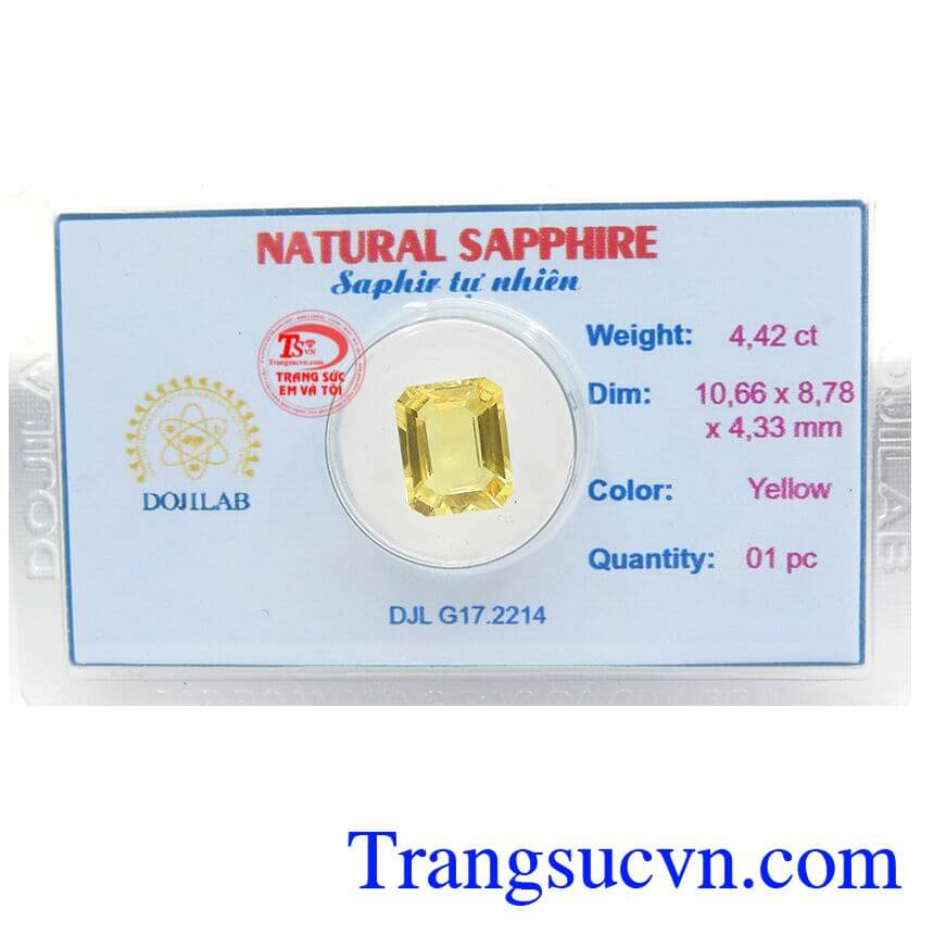 Viên Sapphire Vàng Ép Vỉ Đẹp, Sapphire thiên nhiên vàng đẹp