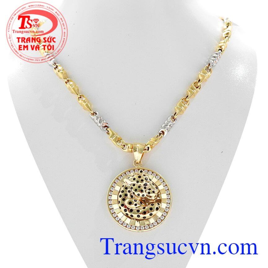 Bộ dây chuyền nam dũng mãnh, Bộ dây chuyền nam vàng tây, Bộ dây chuyền hợp thời trang dễ dàng kết hợp trang phục