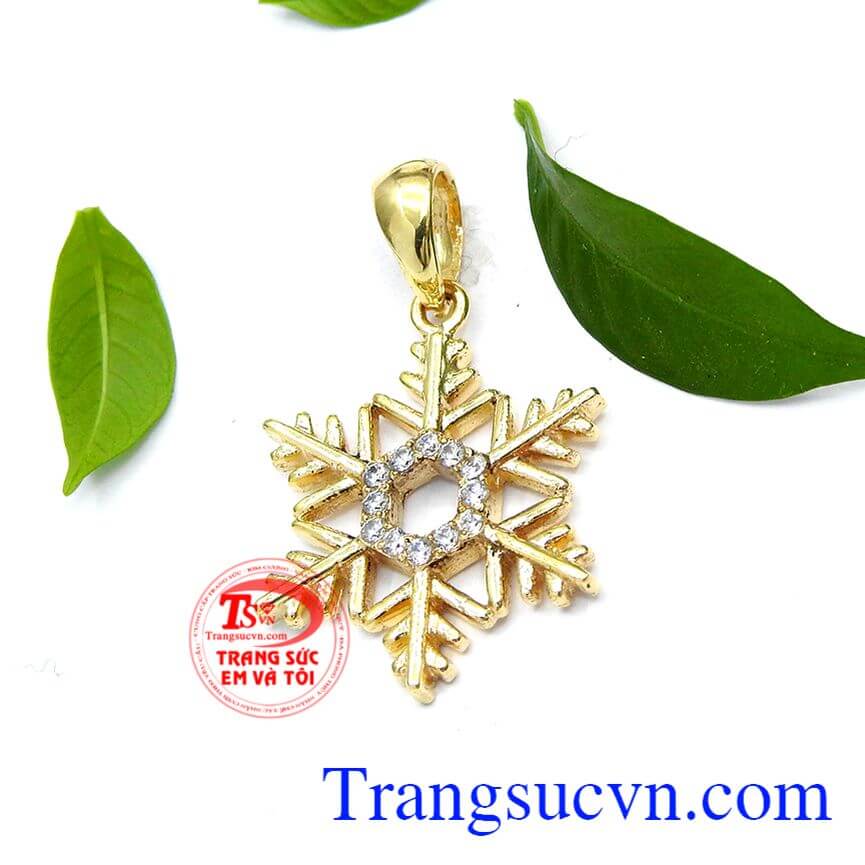 Mặt dây tuyết vàng, Mặt dây vàng tây, Mặt dây nữ đẹp.