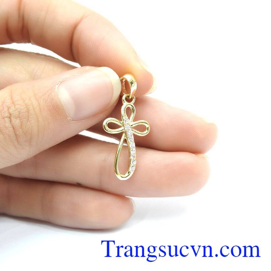 Mặt thánh giá nữ thời trang, mặt dây nữ thời trang, mặt dây vàng tây.