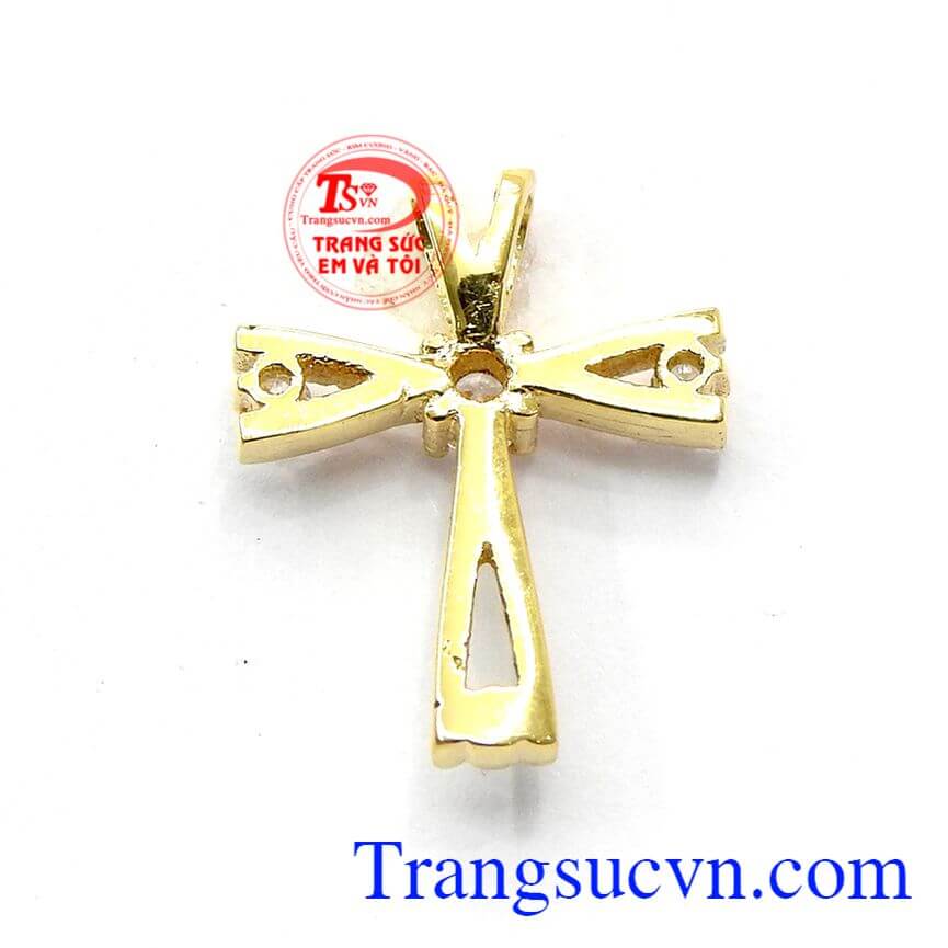 Mặt Thánh Giá vàng đẹp, mặt dây nữ trang nhã, mặt dây vàng 10k.