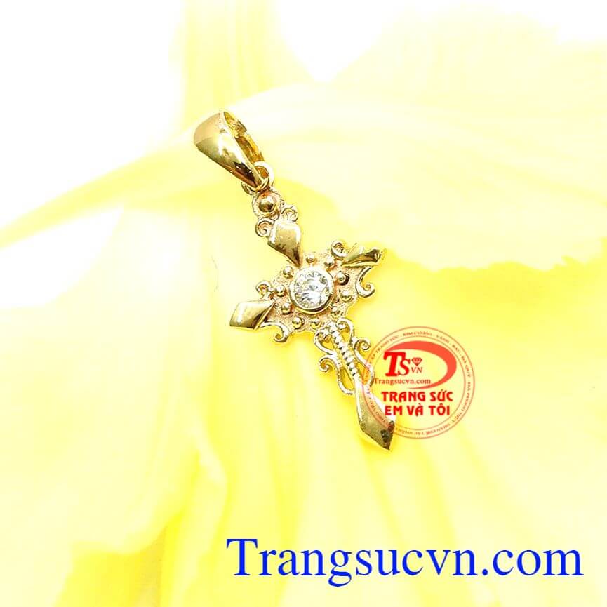 Mặt Vàng Thánh Giá, mặt dây nữ, mặt dây vàng 10k.