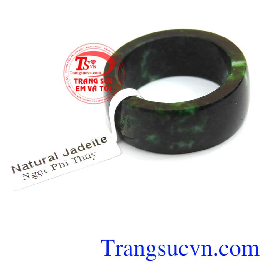 Nhẫn nam ngọc cẩm thạch vân xanh, Nhẫn ngọc phỉ thúy, ngọc thiên nhiên.