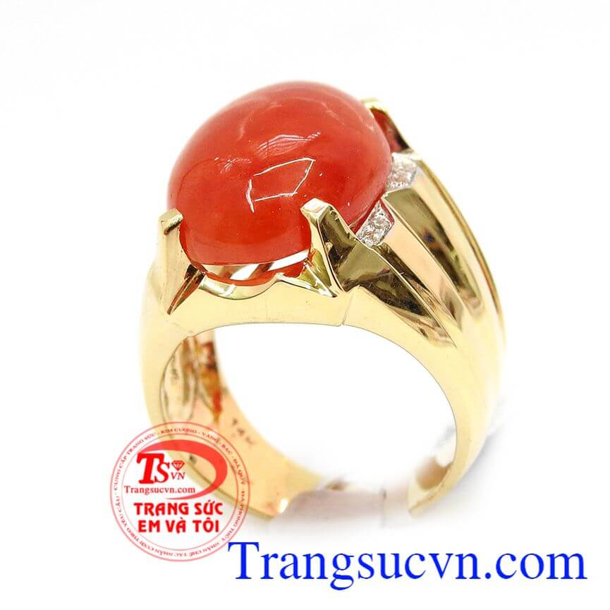 Nhẫn nam thời trang vàng 14k, Nhẫn nam ngọc cẩm thạch, nhẫn nam đẳng cấp