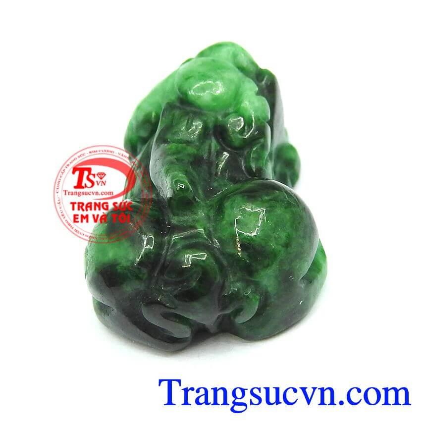 Tỳ hưu cẩm thạch xanh ngọc, tỳ hưu jadeite thiên nhiên, tỳ hưu may mắn.