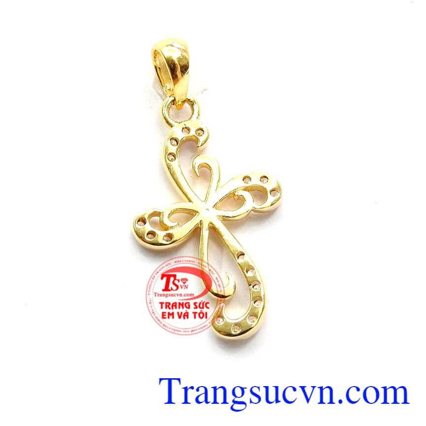 Mặt thánh giá vàng đeo cổ, Mặt dây vàng 10k, Mặt dây nữ thời trang.