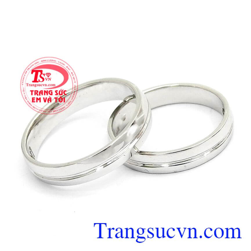 Nhẫn cưới trơn chỉ, Nhẫn cưới vàng trắng, Nhẫn cưới đẹp cho ngày hạnh phúc