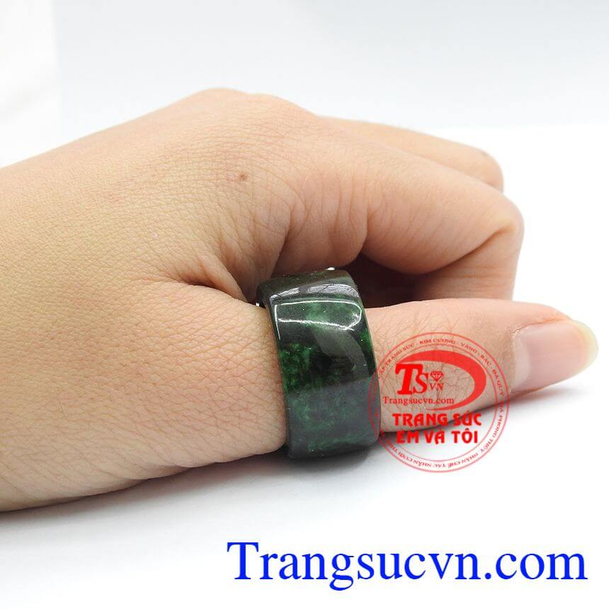 Nhẫn nam ngọc cẩm thạch may mắn, Nhẫn ngọc đẹp, Ngọc phỉ thúy.