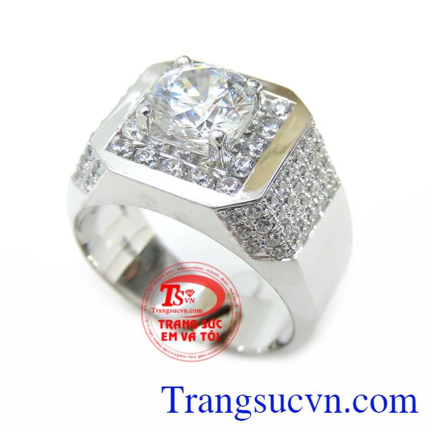 Nhẫn nam vàng trắng 10k