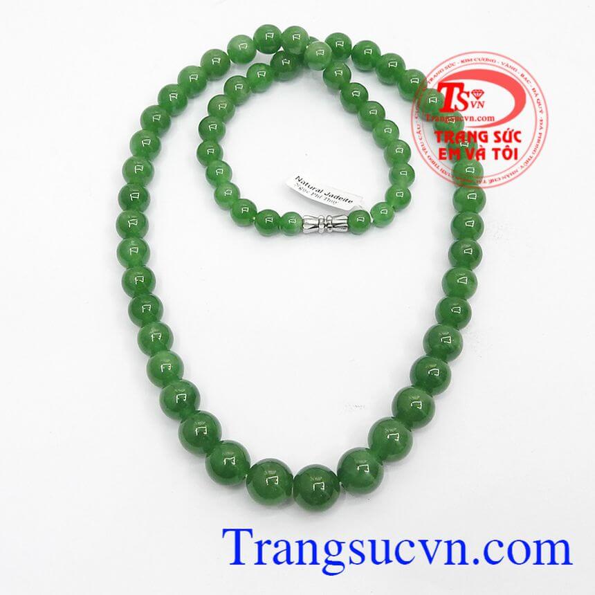 Chuỗi ngọc cẩm thạch (jadeite), chuỗi ngọc thiên nhiên, chuỗi ngọc cao cấp cho phái nữ.