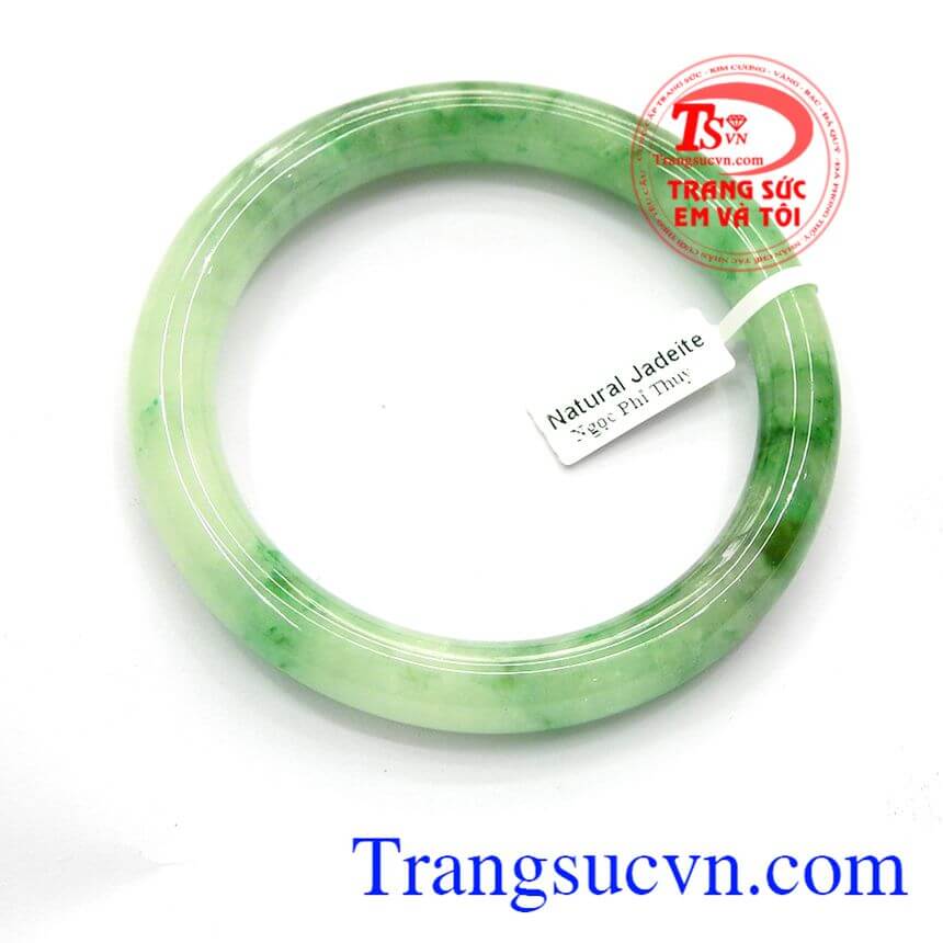 Vòng tay ngọc cẩm thạch mệnh mộc, vòng ngọc bản tròn, vòng ngọc quý phái.