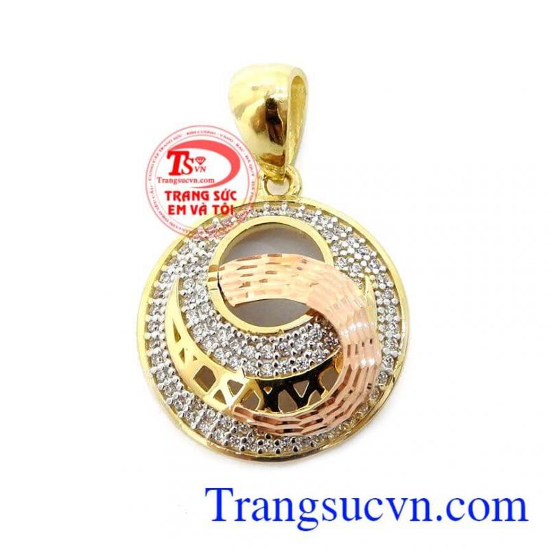 Mặt dây nữ hiện đại vàng 10k, mặt dây vàng, mặt dây độc đáo. 