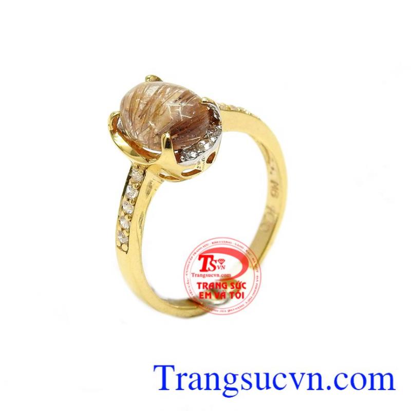 Nhẫn nữ thạch anh tóc mệnh kim, nhẫn nữ, nhẫn vàng gắn đá thien nhien.  Nhẫn nữ thạch anh tóc mệnh kim, nhẫn nữ, nhẫn vàng gắn đá thien nhien.