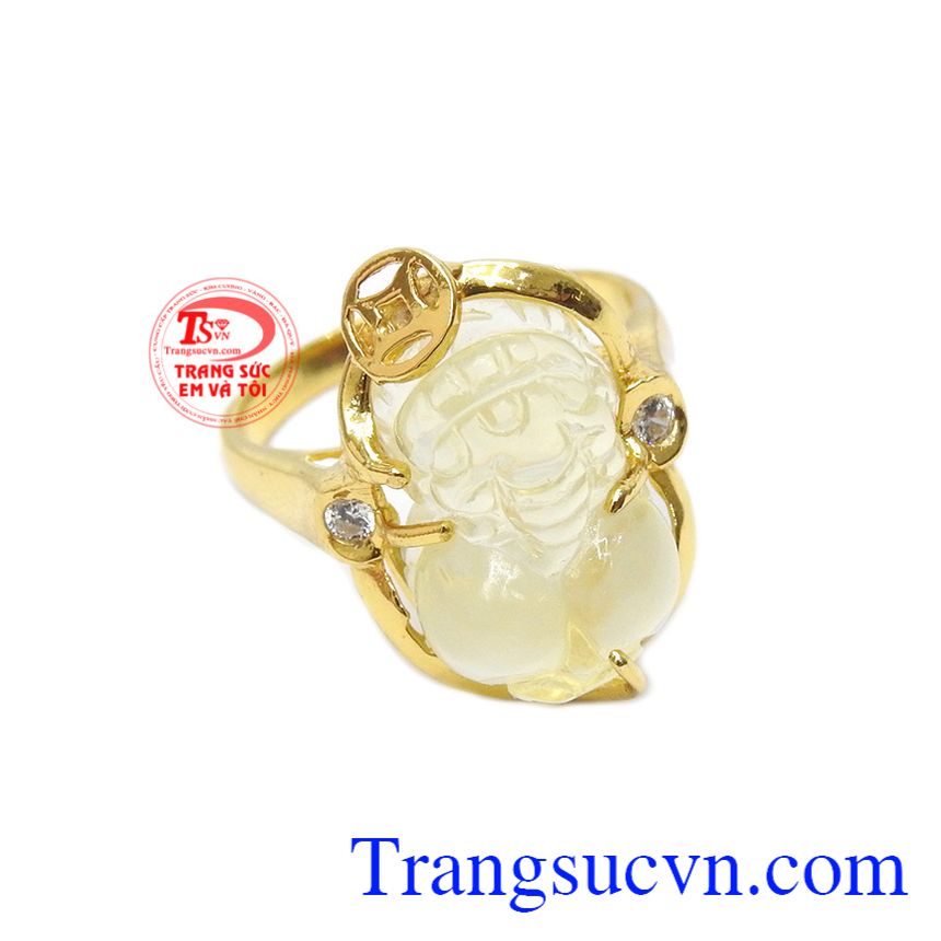 Nhẫn nữ tỳ hưu, tỳ hưu thạch anh vàng sang trọng và thịnh vượng.