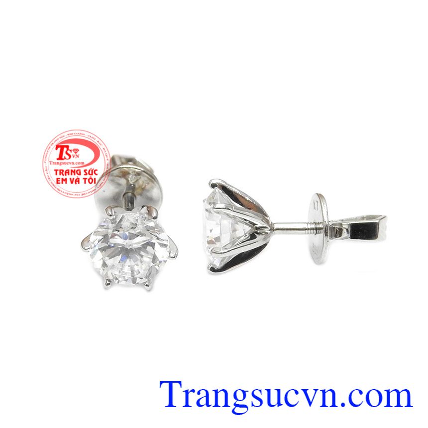 Hoa tai vàng tây, hoa tai vàng trắng tinh tế. 