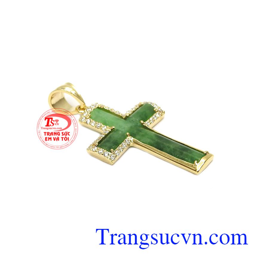 Thánh giá vàng gắn đá quý mang phong cách sang trọng và quyến rũ.