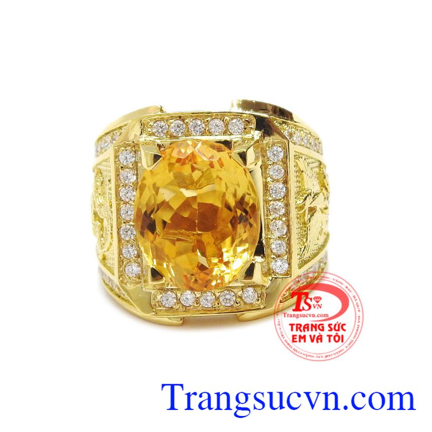 Nhẫn nam phong thủy, nhẫn nam thạch anh vàng