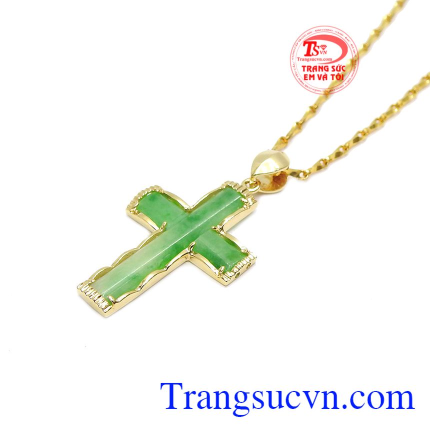 Trang sức bộ thánh giá gắn ngọc cẩm thạch thiên nhiên.