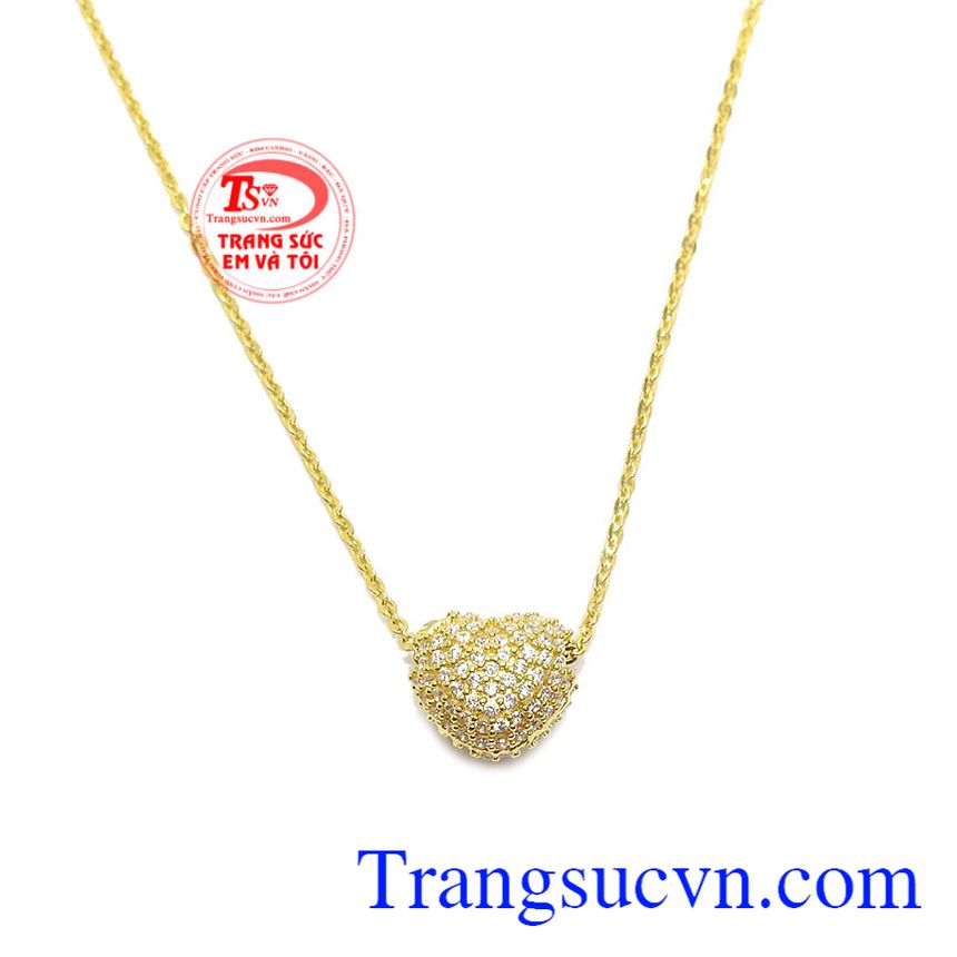 Bộ dây chuyền charm trái tim, Bộ dây chuyền nữ, trang sức bộ đẹp