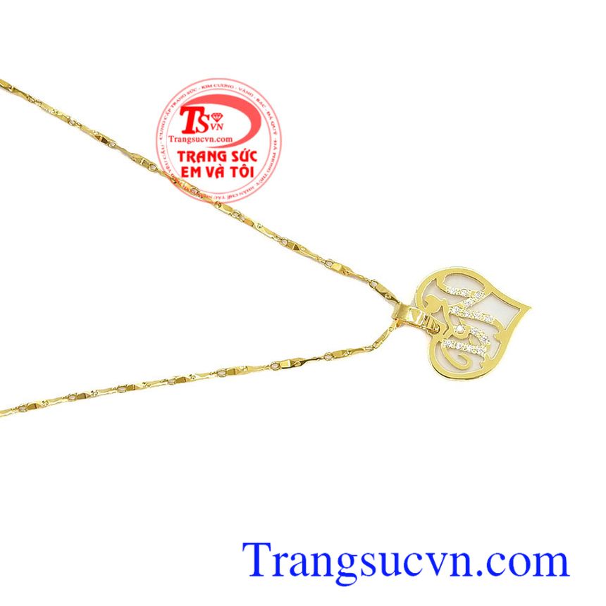 Bộ dây chuyền chữ tình yêu, bộ dây chuyền nữ vàng, bộ dây nữ