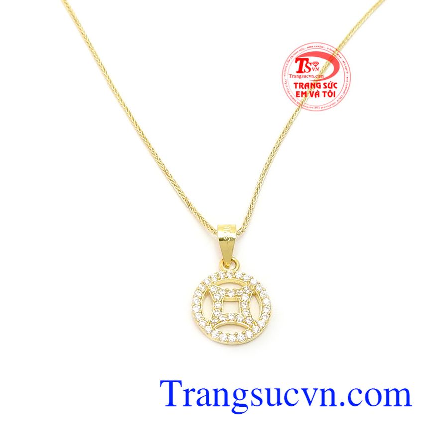 Bộ dây đồng tiền thịnh vượng, trang sức bộ, mặt dây chuyền vàng tây