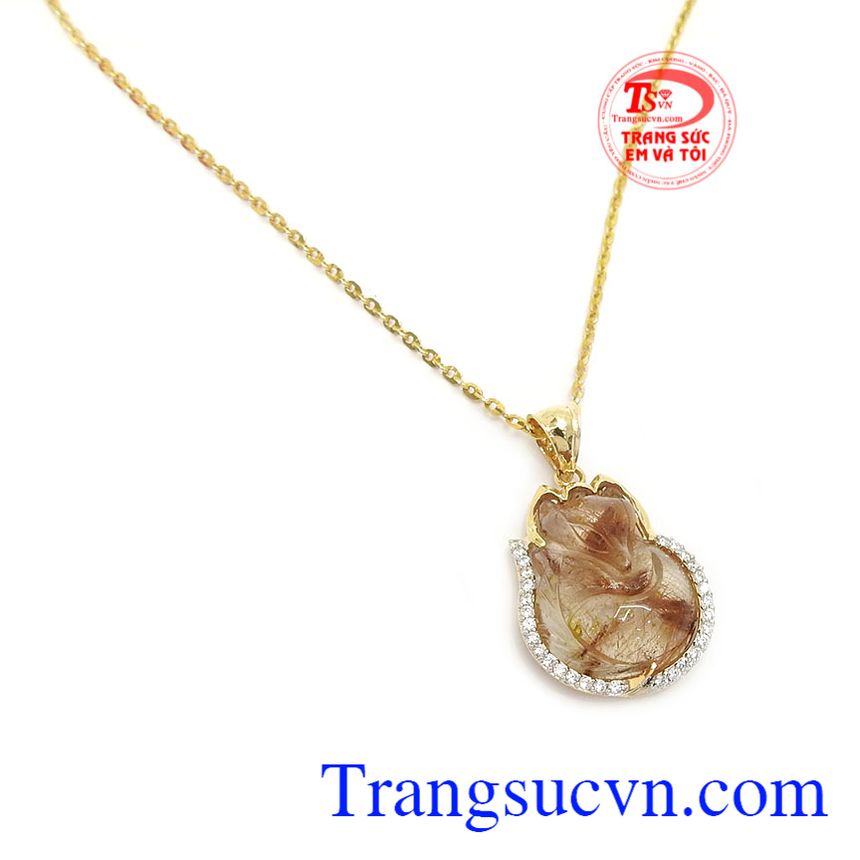 Bộ dây hồ ly tóc nâu vàng, bộ dây vàng tây, mặt dây vàng tây đá quý Bộ dây hồ ly tóc nâu vàng, bộ dây vàng tây, mặt dây vàng tây đá quý