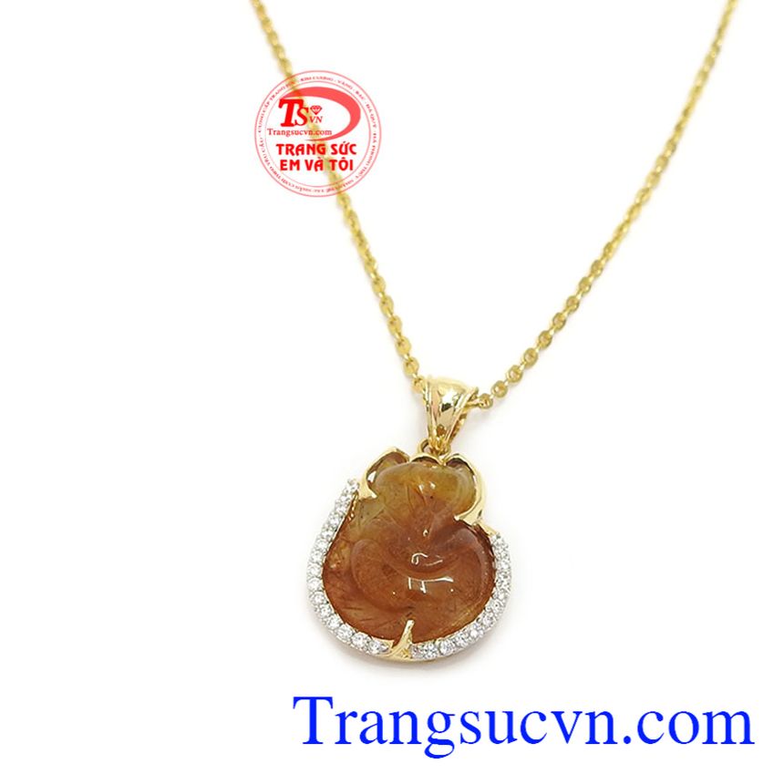 Bộ dây hồ ly tóc vàng nâu, trang sức bộ, mặt dây vàng đá quý Bộ dây hồ ly tóc vàng nâu, trang sức bộ, mặt dây vàng đá quý