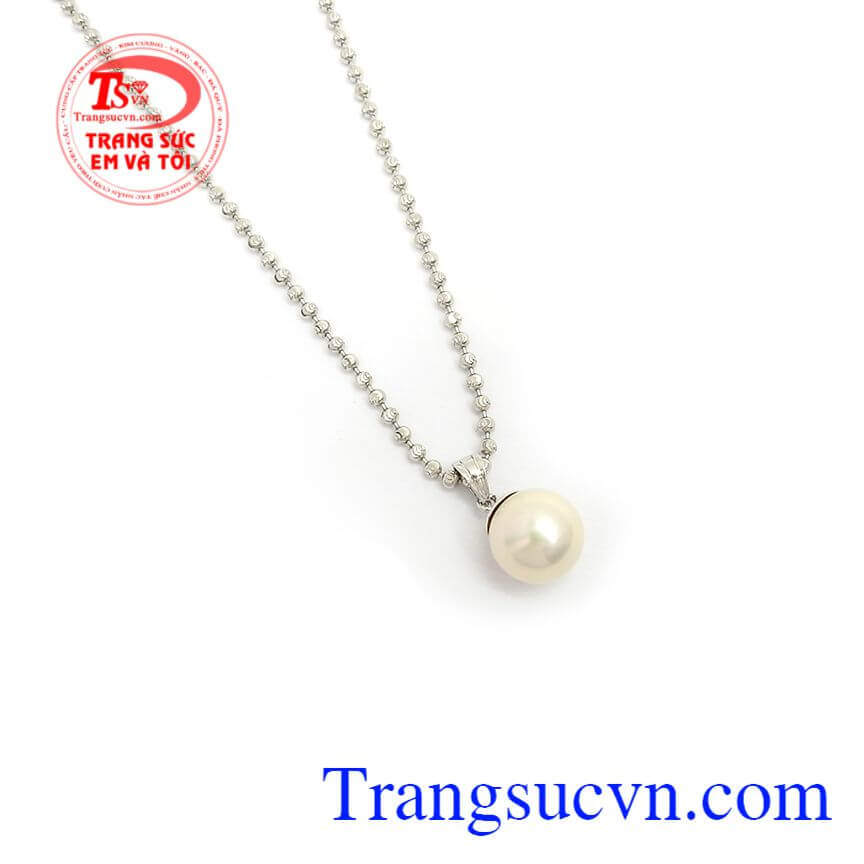 Bộ Dây Ngọc Trai Quý Phái, trang sức bộ, mặt dây vàng đá quý