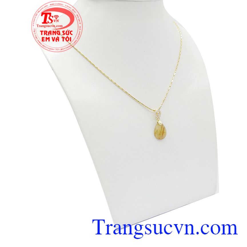 Bộ dây thạch anh tóc sang trọng, trang sức bộ, bộ dây chuyền thạch anh tóc Bộ dây thạch anh tóc sang trọng, trang sức bộ, bộ dây chuyền thạch anh tóc