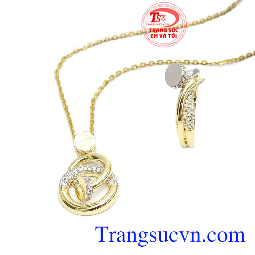 Bộ trang sức đinh nhập khẩu, bộ dây chuyền đẹp, bộ dây chuyền cao cấp