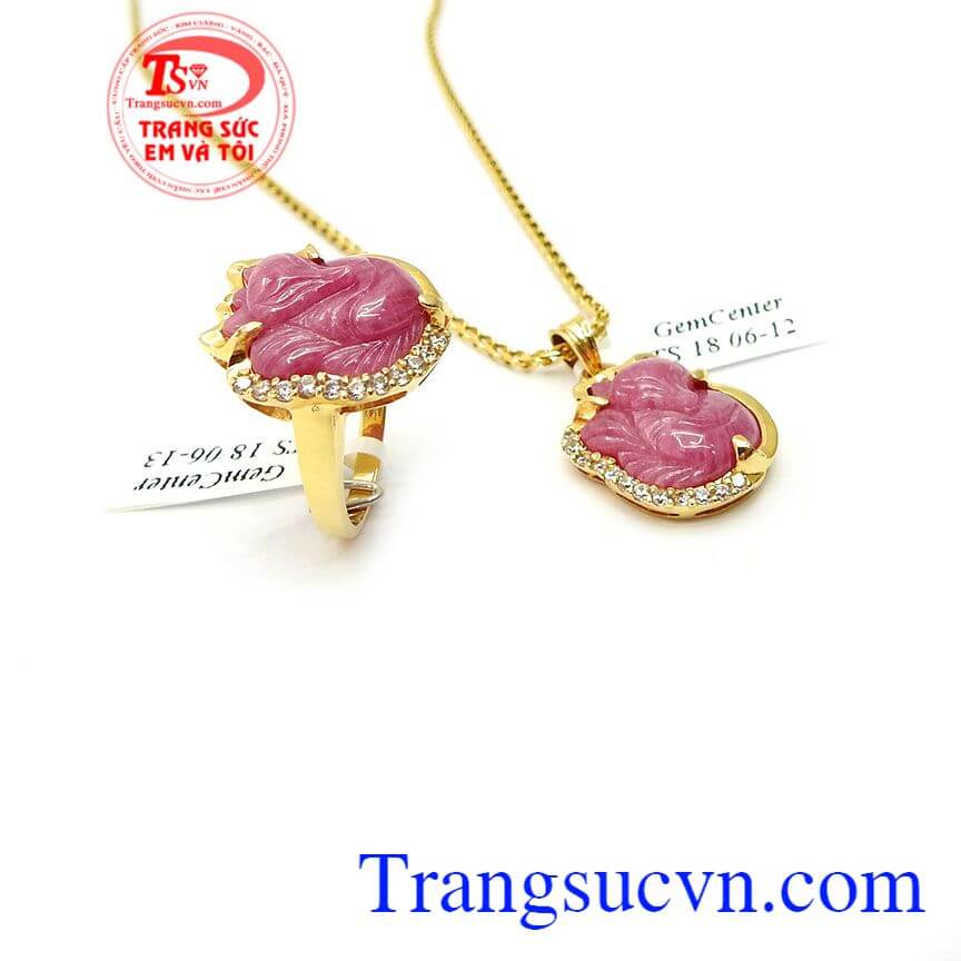 Bộ Trang Sức Hồ Ly May Mắn, trang sức bộ, mặt dây vàng đá quý Bộ Trang Sức Hồ Ly May Mắn, trang sức bộ, mặt dây vàng đá quý