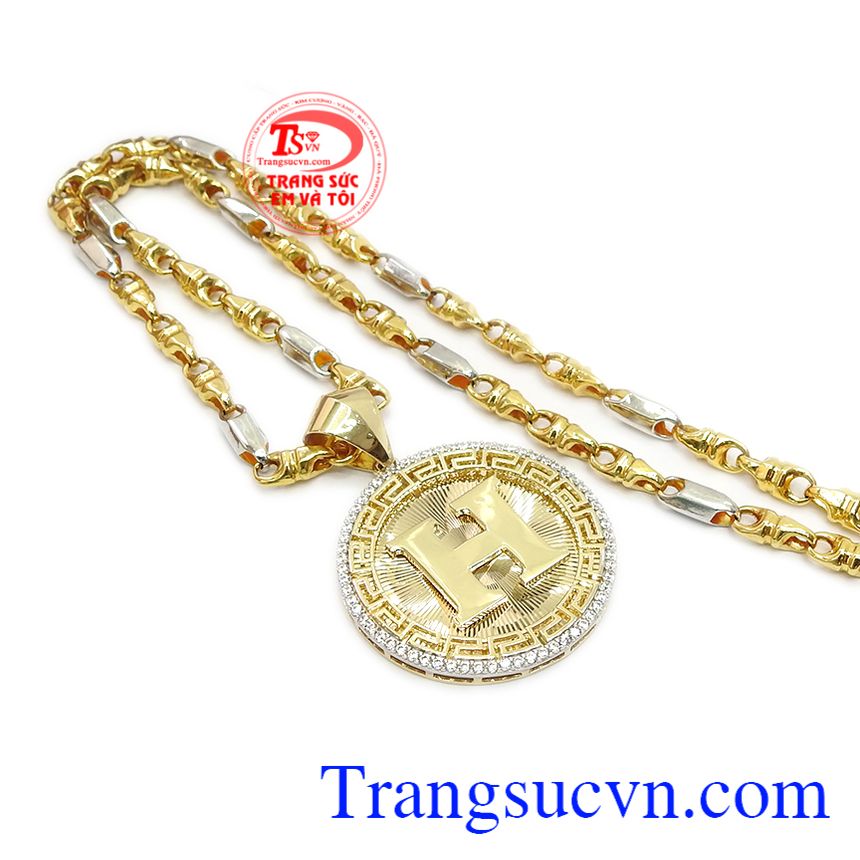 Bộ trang sức nam chữ H,Mặt dây chuyền nam,trang sức nam