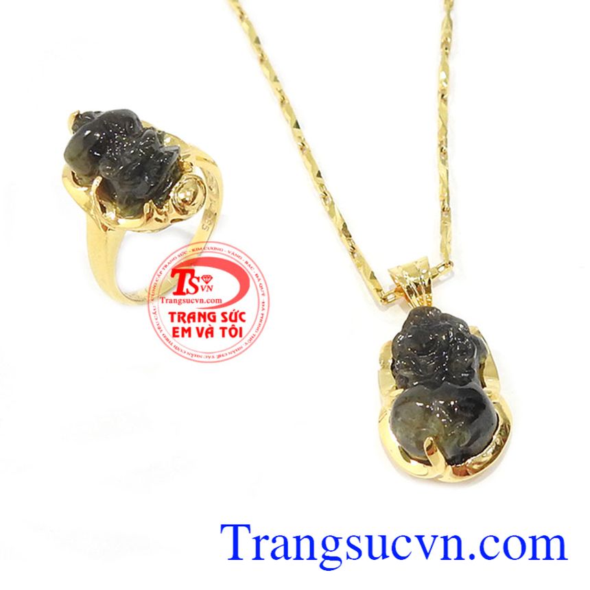 Bộ trang sức nữ tỳ hưu saphia, trang sức bộ, mặt dây đá quý Bộ trang sức nữ tỳ hưu saphia, trang sức bộ, mặt dây đá quý