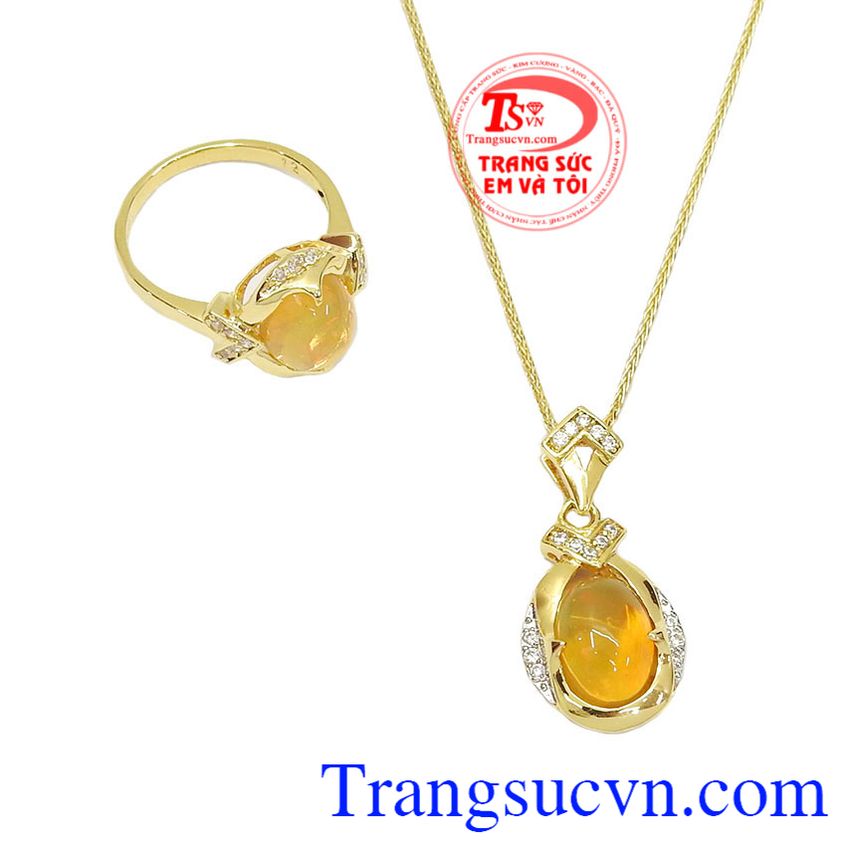 Bộ trang sức Opal Sang Trọng, trang sức bộ, trang sức bộ đẹp