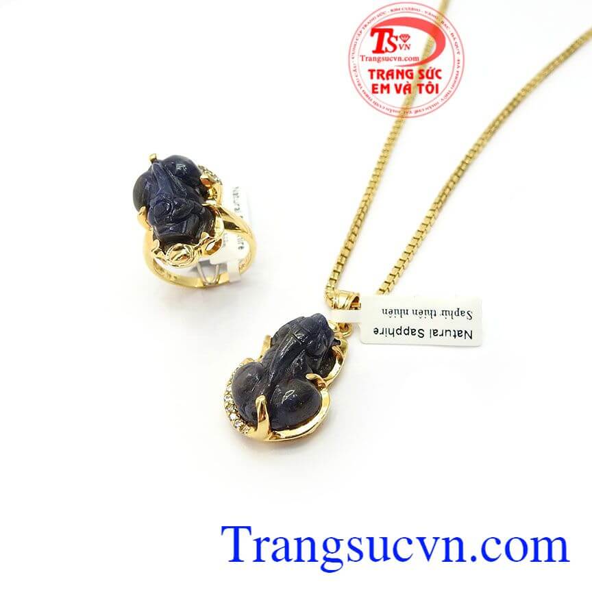 Bộ Trang Sức Sapphire Quý Phái, bộ trang sức, mặt dây vàng đá quý Bộ Trang Sức Sapphire Quý Phái, bộ trang sức, mặt dây vàng đá quý