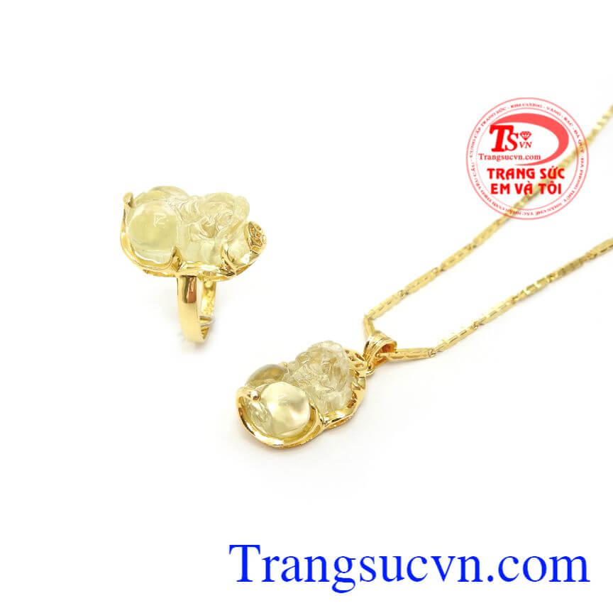 Bộ Trang Sức Tỳ Hưu Phú Quý, trang sức bộ, mặt dây đá quý