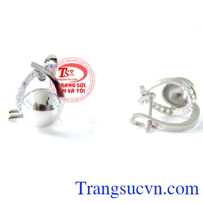 Bông tai mặt tròn tinh tế,Hoa tai vàng tây,Trang sức vàng