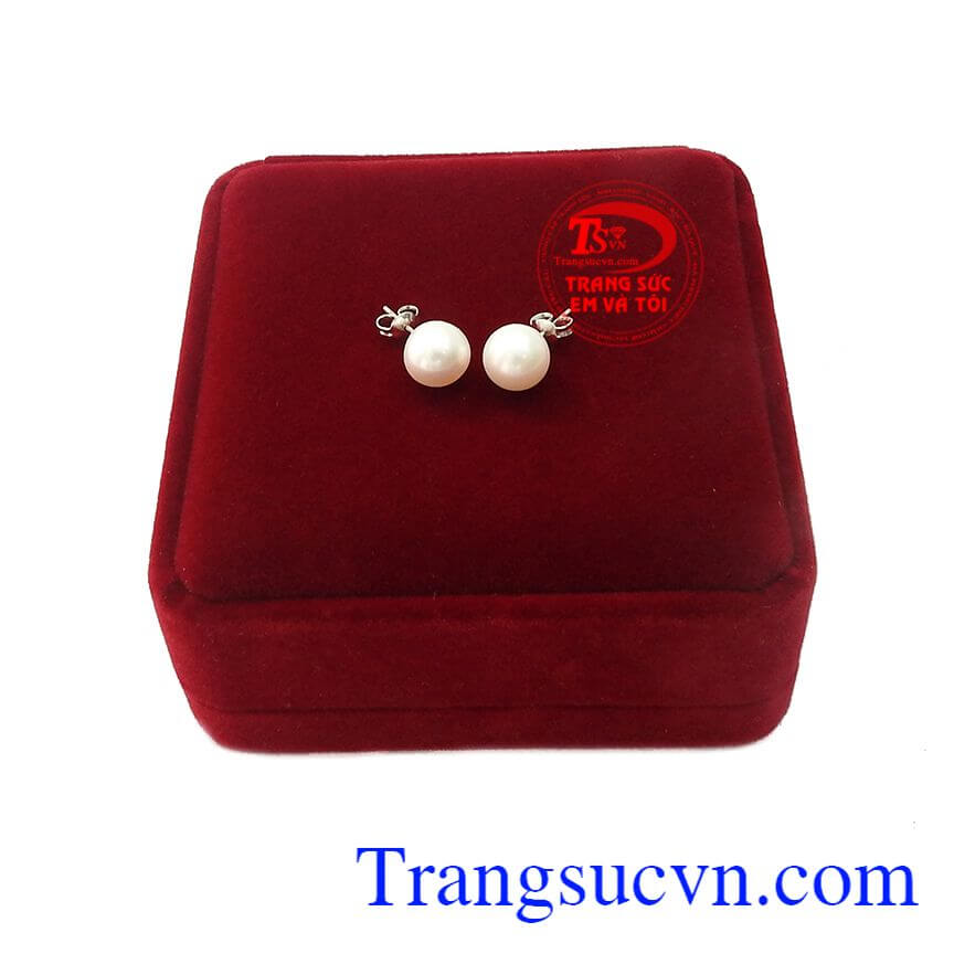 Bông tai ngọc trai quý phái,Hoa tai ngọc trai,Trang sức vàng Bông tai ngọc trai quý phái,Hoa tai ngọc trai,Trang sức vàng