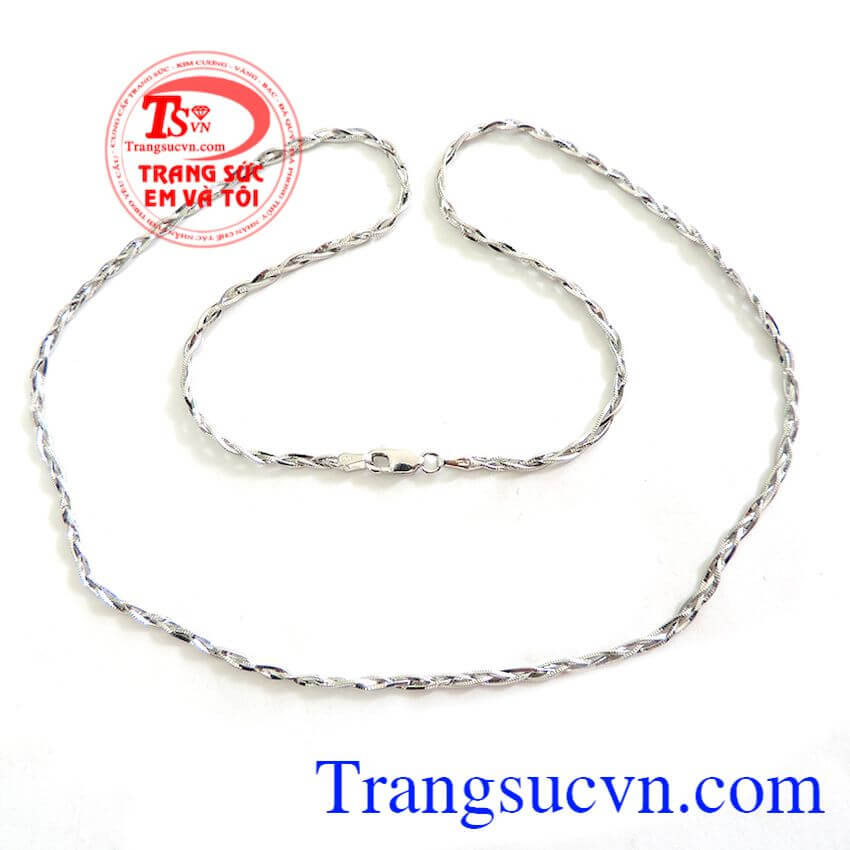 Dây chuyền 18k trắng bện 3,Dây chuyền vàng,Trang sức nữ Dây chuyền 18k trắng bện 3,Dây chuyền vàng,Trang sức nữ