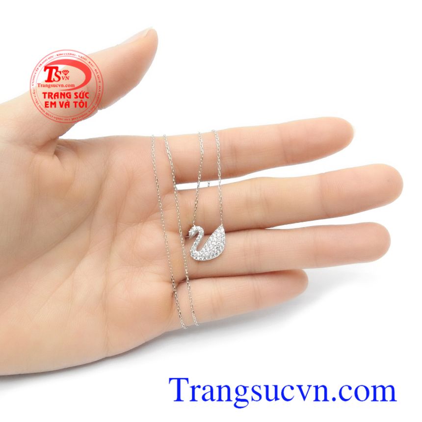 Dây chuyền thiên nga vàng trắng,Dây chuyền nữ,Dây chuyền vàng