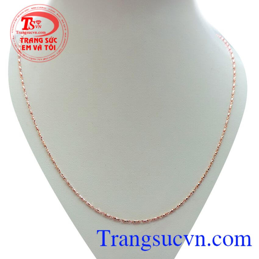 Dây chuyền vàng hồng 18k italy, dây chuyền nam, dây chuyền Italy