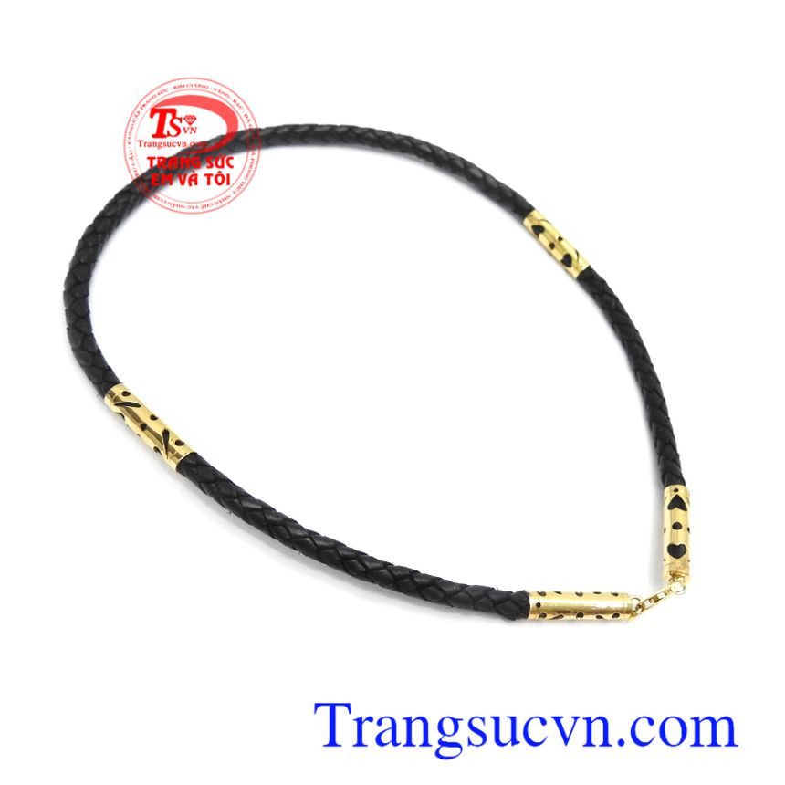 Dây da bọc vàng thời trang 18k,Dây chuyền vàng,Dây chuyền nam 