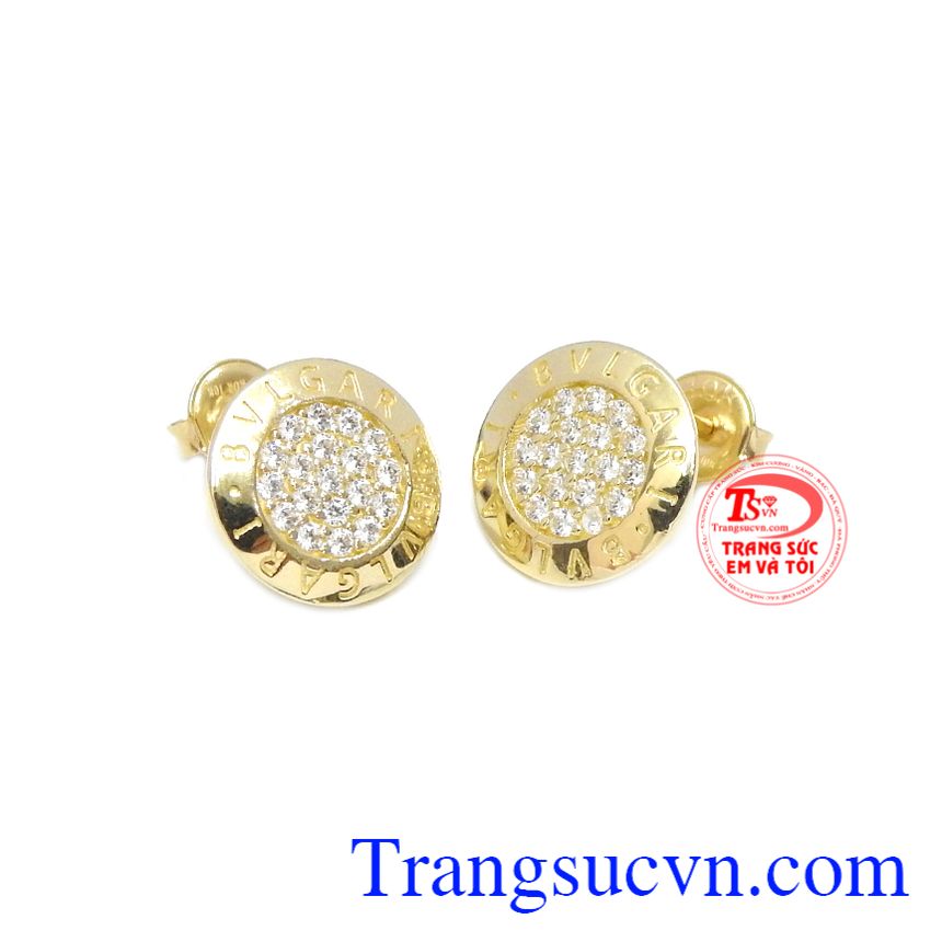 Hoa tai Bvlgari Hàn Quốc,Hoa tai vàng tây,Trang sức nữ Hoa tai Bvlgari Hàn Quốc,Hoa tai vàng tây,Trang sức nữ