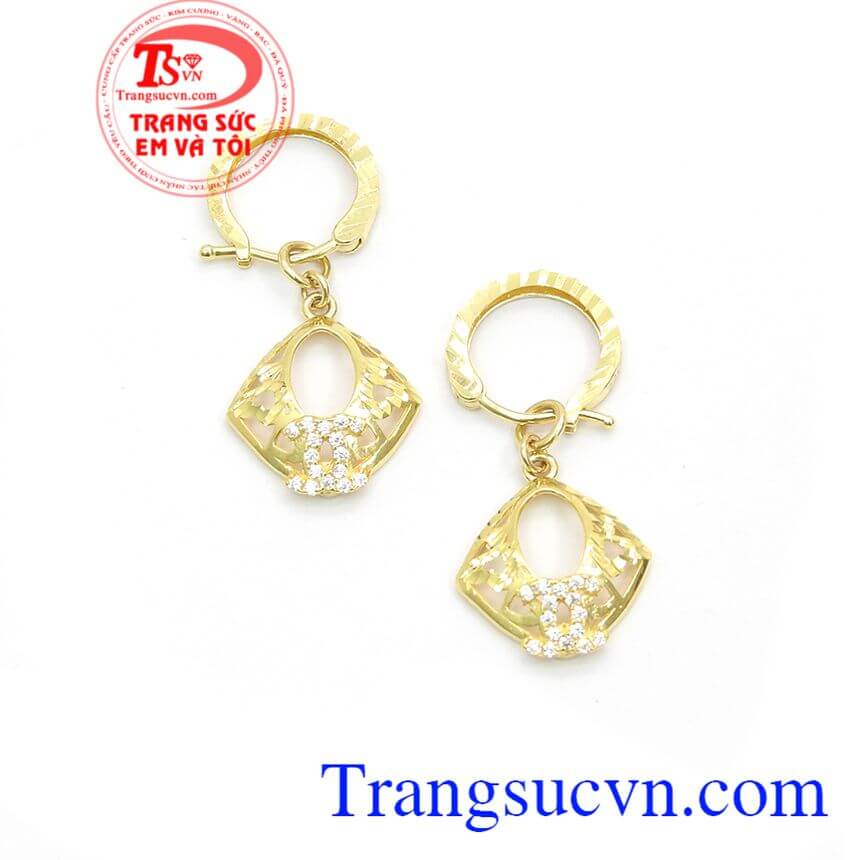 Hoa tai chanel đẹp,Hoa tai vàng tây,Trang sức vàng Hoa tai vàng màu đẹp,Hoa tai vàng tây,Trang sức vàng