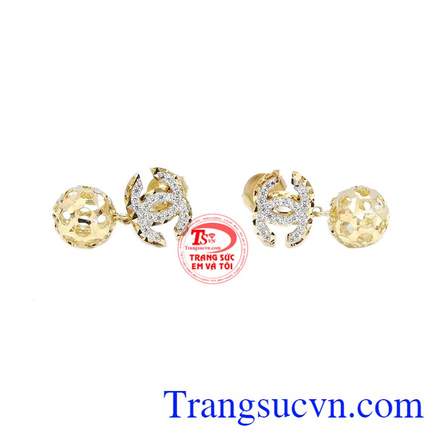 Hoa tai channel 10k Hàn Quốc,Hoa tai vàng tây,Trang sức nữ Hoa tai channel 10k Hàn Quốc,Hoa tai vàng tây,Trang sức nữ