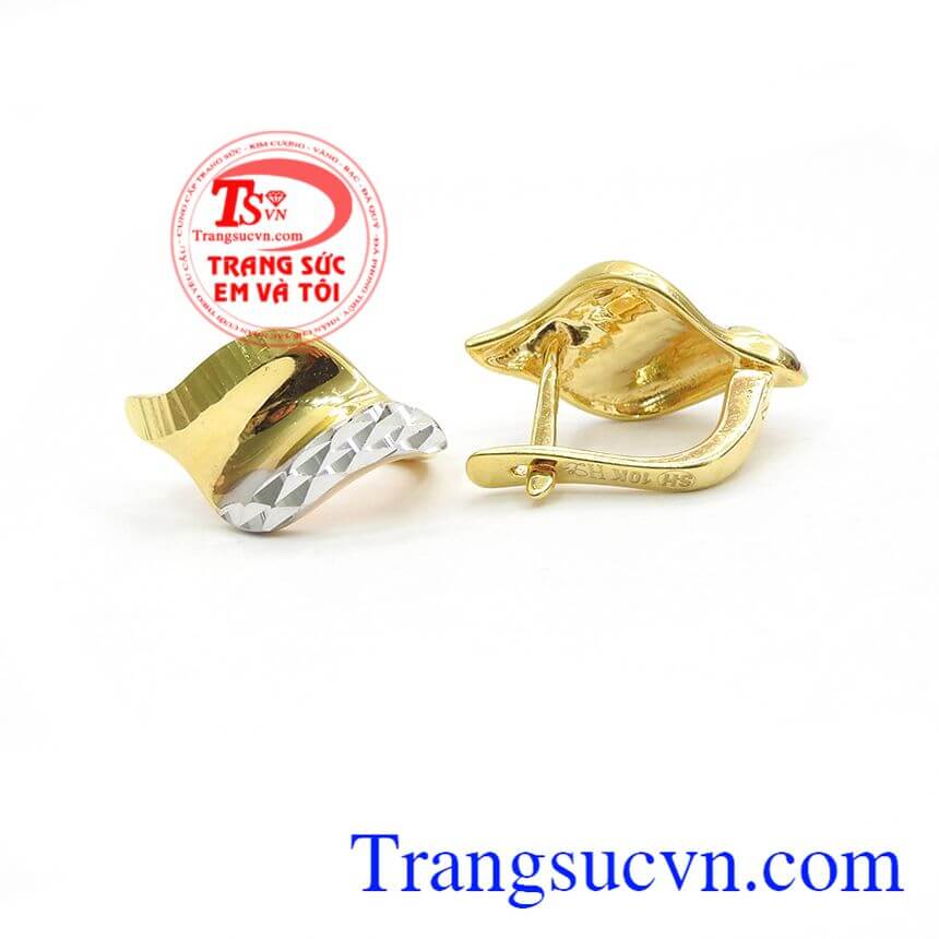 Hoa tai đẹp quý phái,Hoa tai vàng đá quý,Trang sức vàng