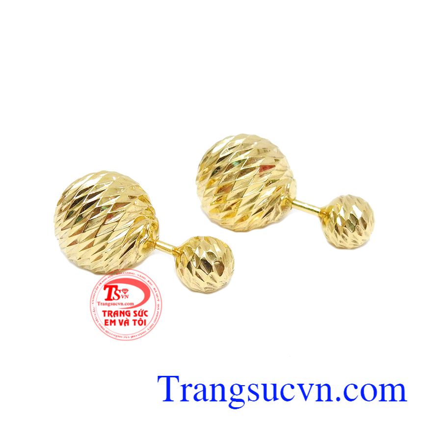 Hoa tai bền đẹp vàng 10k,Hoa tai vàng tây,Trang sức nữ